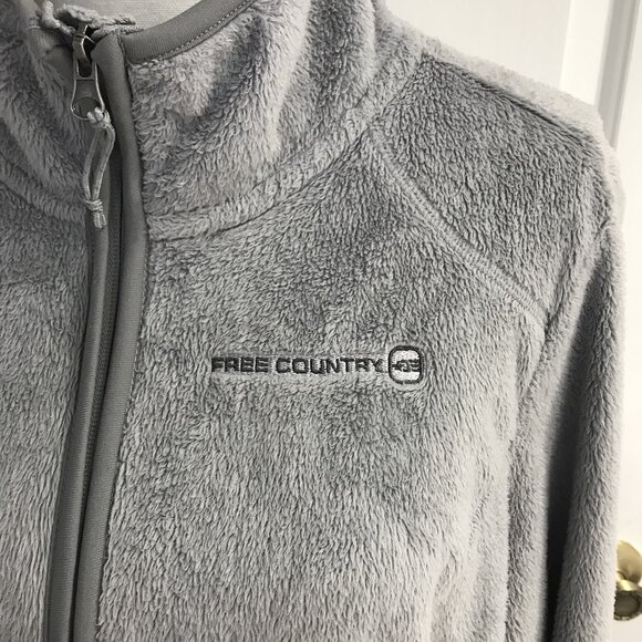 Free Country Women's Gray Butter Pile Fleece Jacket M - Picture 3 of 8